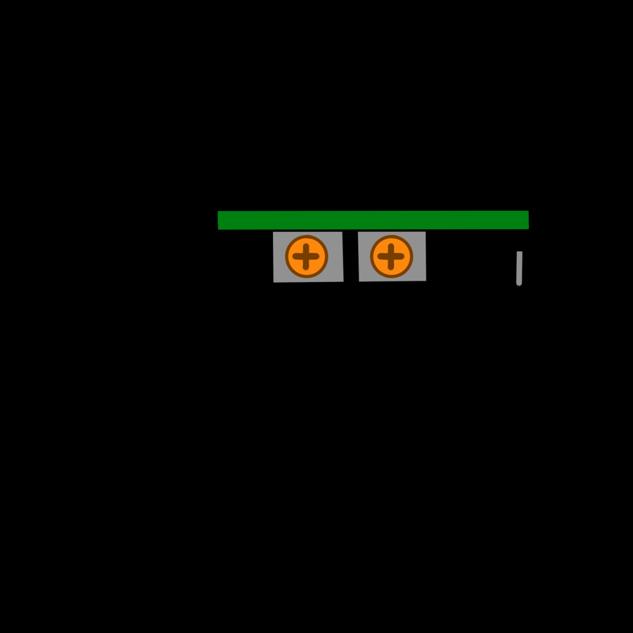 The PIR sensor's two adjustment dials
