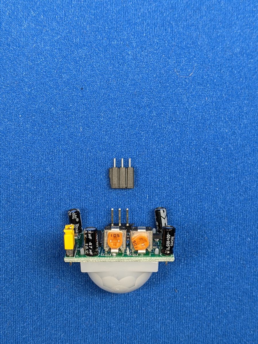 PIR sensor with its loose header pins